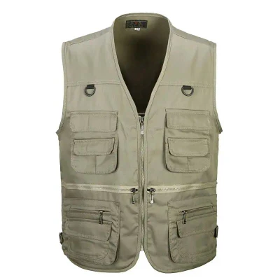Custom Designs Neueste heiße Verkäufe Outdoor-Herren-Angel-Fotografie-Jackenweste aus Baumwolle mit mehreren Taschen